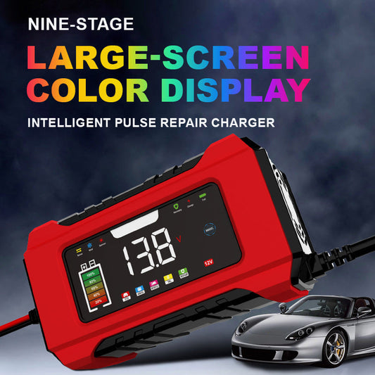 🔋 FLASH-ACTIE: 50% KORTING! ⚡ Intelligente Acculader 12V 6A – 9 Fasen & Pulsreparatie – LCD-kleurenscherm voor Loodzuuraccu's 🚗