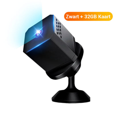 ⏳ Tijdelijke aanbieding⏳ Mini camera met nachtzicht bewegingsdetectie en 150° beeldhoek Zwart met optionele 32GB geheugenkaart