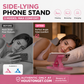 ⏳Time-Limited Special⏰ Op je zij liggen en toch comfortabel je telefoon bekijken zonder je arm op te houden – Verstelbare Telefoonstandaard | 3 Standen (15°–30°–45°) | Bed, Bank & Bureau | Roze of Blauw 📱🛀