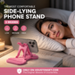 ⏳Time-Limited Special⏰ Op je zij liggen en toch comfortabel je telefoon bekijken zonder je arm op te houden – Verstelbare Telefoonstandaard | 3 Standen (15°–30°–45°) | Bed, Bank & Bureau | Roze of Blauw 📱🛀