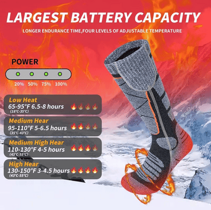⏳ Tijdelijke aanbieding⏳ 🔥🧦 Koude voeten? Niet meer! Oplaadbare verwarmde sokken met 6000mAh batterij – tot 9 uur warmte. Perfect voor skiën, hiking en koude winters.
