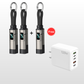 🔌 4-in-1 Oplaadkabel met Digitaal Display & Sleutelhanger – Snelladen, Knikbestendig & Compact