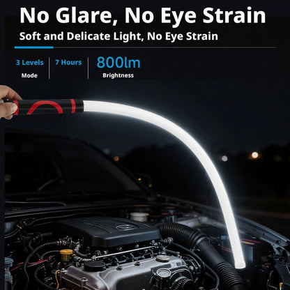 📢📢 50% KORTING🔦 Buigbare LED-werklamp – flexibele, oplaadbare zaklamp met hoge lichtopbrengst voor handsfree inspectie, autoreparatie onder de motorkap, garage, monteurs, DIY, kamperen en pech onderweg.