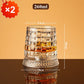 🎉【Aanbieding】🥃✨360° Draaibaar Whiskyglas | 300 ml | Loodvrij Glas | Geëmbosseerde Patronen | Stabiele Basis🍸