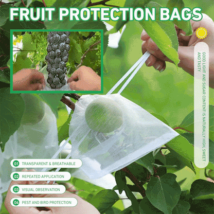 Beschermende gaaszakken voor fruitbomen