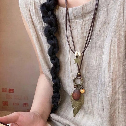 Vintage Boho Veren Hanger Ketting