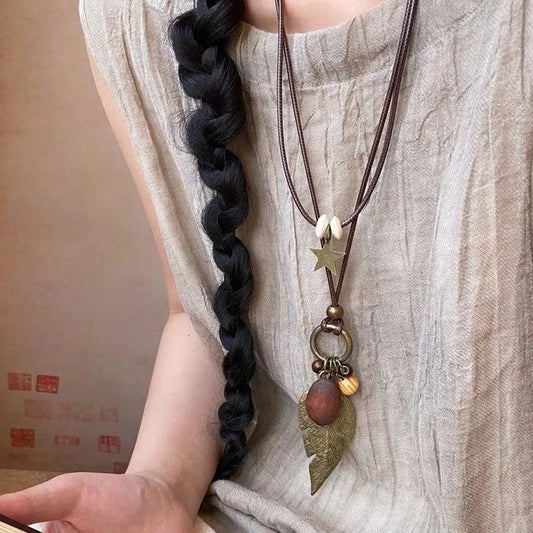 Vintage Boho Veren Hanger Ketting