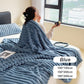 ⏳ Tijdelijke aanbieding⏳ Zachte fleece plaid van polyester Lichtgewicht deken met streepreliëf Voor bank bed en onderweg In acht kleuren