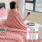 ⏳ Tijdelijke aanbieding⏳ Zachte fleece plaid van polyester Lichtgewicht deken met streepreliëf Voor bank bed en onderweg In acht kleuren