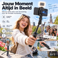 ⏳ Tijdelijke aanbieding⏳ Uitschuifbare selfiestick met gezichtstracking en 360° rotatie Keuze uit zonder met één of twee bijlichtlampen Zwart roze of wit