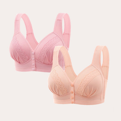 👙☁️ 2026 NIEUW 50% KORTING + 1+1 GRATIS! Alsof je borsten in een wolk liggen die zichzelf vanzelf sluit! Voorsluiting, 5D-cups liften, ademend katoen – geen beugel, geen strijd.