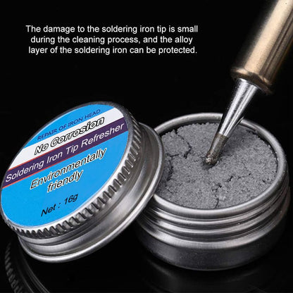 🔧💎 50% KORTING! Warm maken, erin draaien, en je punt is weer glanzend schoon. Geschikt voor elke soldeerbout, geen gereedschap nodig – alleen deze pot, en je laswerk blijft haarscherp.