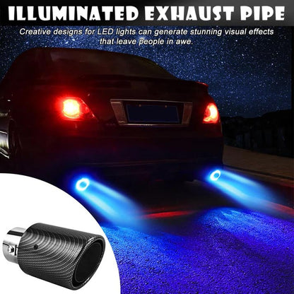 ⏳ Tijdelijke aanbieding⏳ LED-uitlaattip met klembevestiging, rode of blauwe verlichting, voor 1,5–2,4 inch