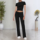 🎉2026 Nieuwe Producten Populaire Verkoop✨Dames Casual Effen Kleur T-shirt & Rechte Pijp Broek Set
