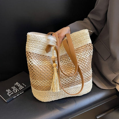 👜 Nieuwe geweven damestas met één schouderriem 🌸 De perfecte accessoire voor een strandvakantie 🏖️🏝️