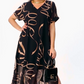 🌟 50% KORTING! 👗 Soepel vallende midi-jurk met diep V-hals – Dubbellaags, kreukvrij & verstelbare strik – Zwart, S–5XL – Perfect voor brunch, vakantie & avondjes uit ✨