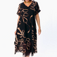 🌟 50% KORTING! 👗 Soepel vallende midi-jurk met diep V-hals – Dubbellaags, kreukvrij & verstelbare strik – Zwart, S–5XL – Perfect voor brunch, vakantie & avondjes uit ✨