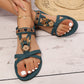 👡🌸 Platte Sandalen met Ronde Neus – Ademend, Verstelbaar & Boho Stijl ✨