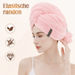 💥Tijdelijke aanbieding!🔥 Grote Haarhanddoek – Zachte Koraalstof – Snelle Absorptie & Elastische Band voor Dames 💕