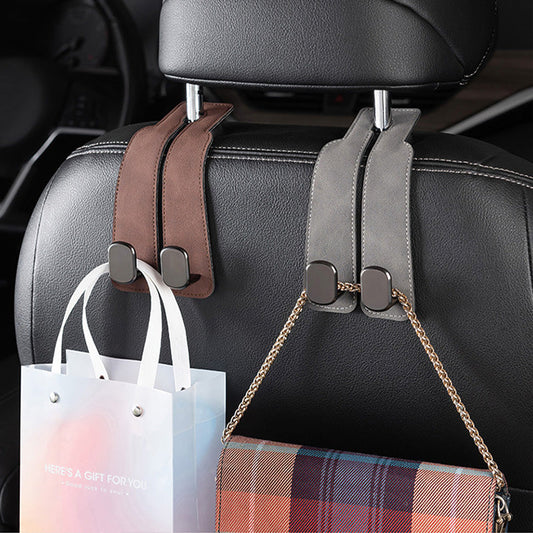 Tassen en boodschappen hangen niet meer los op de vloer – PU Leren Autostoel Haak | Zinklegering | 3 Kleuren | 17 cm 🛍️🚗