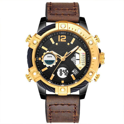 🎄Kerstdeal ALTIJD 50% KORTING!✨ Multifunctioneel Herenhorloge (Dubbel Display) – 3ATM Waterdicht, Quartz & Sportief (Perfect SinterklaasCadeau voor Moderne Mannen!)