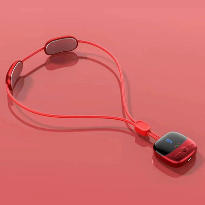 ⏳ Tijdelijke aanbieding⏳ Draagbare nekmassager in hangervorm met warmtefunctie Vier modi en negen intensiteitsstanden USB oplaadbaar Rood of grijs