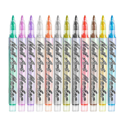📢📢50% KORTING! 🩷🧡 12-kleuren acryl nail art-pennen – Ultrafijne punt van 0,7 mm, sneldrogend en waterdicht voor salon-perfecte ontwerpen thuis!