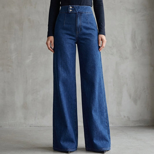 🎁Nieuwe collectie 2026 50% korting💥Damesjeans met hoge taille en wijde pijpen