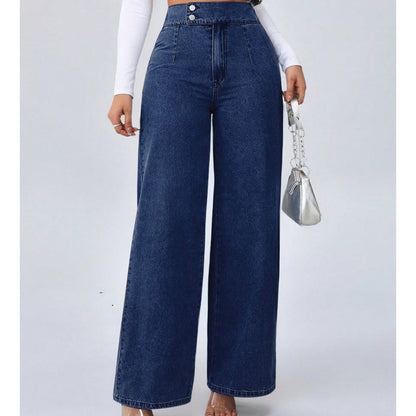 🎁Nieuwe collectie 2026 50% korting💥Damesjeans met hoge taille en wijde pijpen