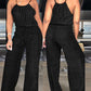 Dames mouwloze jumpsuit met trekkoord in de taille voor de zomer