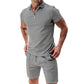 🎁2026 Nieuw binnen 50% KORTING💥Zomerse casual set met shirt met ritskraag en korte broek