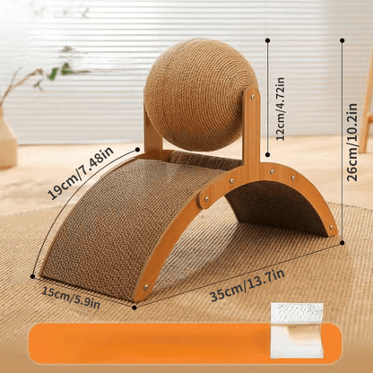 🐱 NU 50% KORTING! 💖 Natuurlijke sisal krabpaal voor katten met kartonnen pad – Bevredigt de krabbehoefte, duurzaam sisal en beschermt meubels 🧶