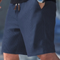 Casual wafelgebreide herenshort met trekkoord