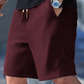 Casual wafelgebreide herenshort met trekkoord