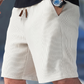 Casual wafelgebreide herenshort met trekkoord