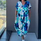 👗 Elegante, casual damesjurk met V-hals en print 💜