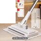 🧹 TIJDELIJK 50% KORTING! ✨ Handsfree Platte Mop – Haaientand Grip, Universele Doeken, Telescopisch 🪥
