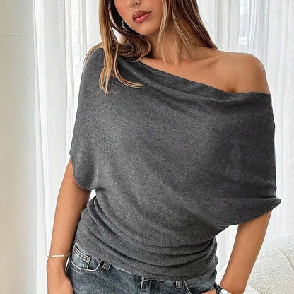 🔥Nieuwe Collectie Asymmetrische Off-Shoulder Top✨Zacht & Veelzijdig