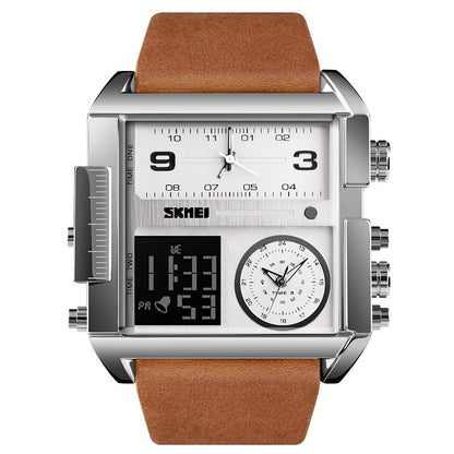 ⌚🔥 Vierkant sporthorloge voor heren – 50 mm, waterdicht & dubbele beweging 💧🏁
