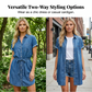 Casual denim jurk voor dames met trekkoord in de taille
