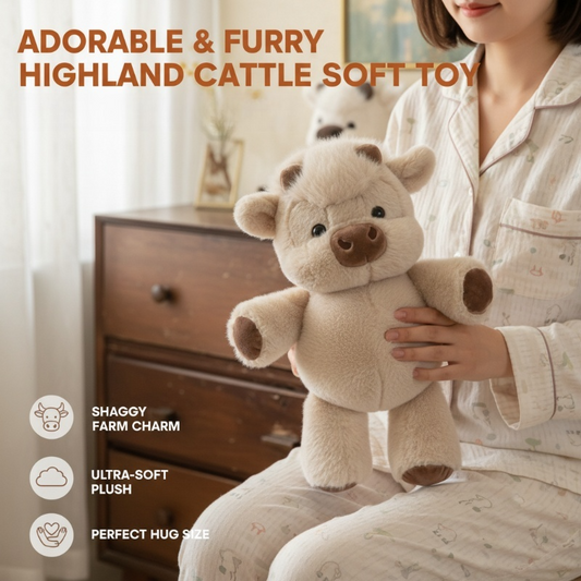 🧸 Schattige Knuffel van een Schotse Hooglandkoe | Zacht, Knus & Perfect als Cadeau – Nu 67% Korting