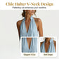 🌴 50% Korting – Zomerse Maxi-Jurk met Halternek & V-hals | Elegant, Luchtig & Perfect voor Vakantie