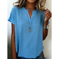 👚Casual damestop met V-hals en korte mouwen