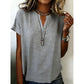 👚Casual damestop met V-hals en korte mouwen