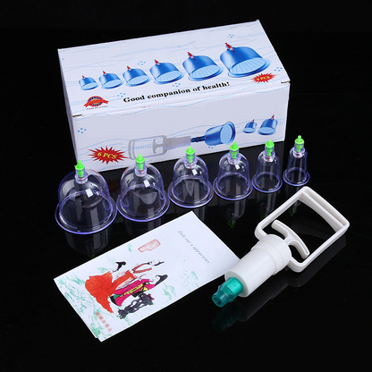 Verdikte vacuüm cupping-set met afzuigpomp