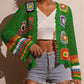 🧶👚 Retro gehaakte top met uitgesneden details en lange mouwen ✨🕰️