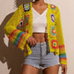 🧶👚 Retro gehaakte top met uitgesneden details en lange mouwen ✨🕰️