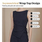 Dames Krijtstreep Wikkel Taille Jumpsuit