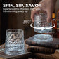 🎉【Aanbieding】🥃✨360° Draaibaar Whiskyglas | 300 ml | Loodvrij Glas | Geëmbosseerde Patronen | Stabiele Basis🍸