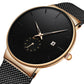 ⏳Tijdelijke aanbieding: 50% korting⏰Heren minimalistische waterdichte quartz horloge⌚